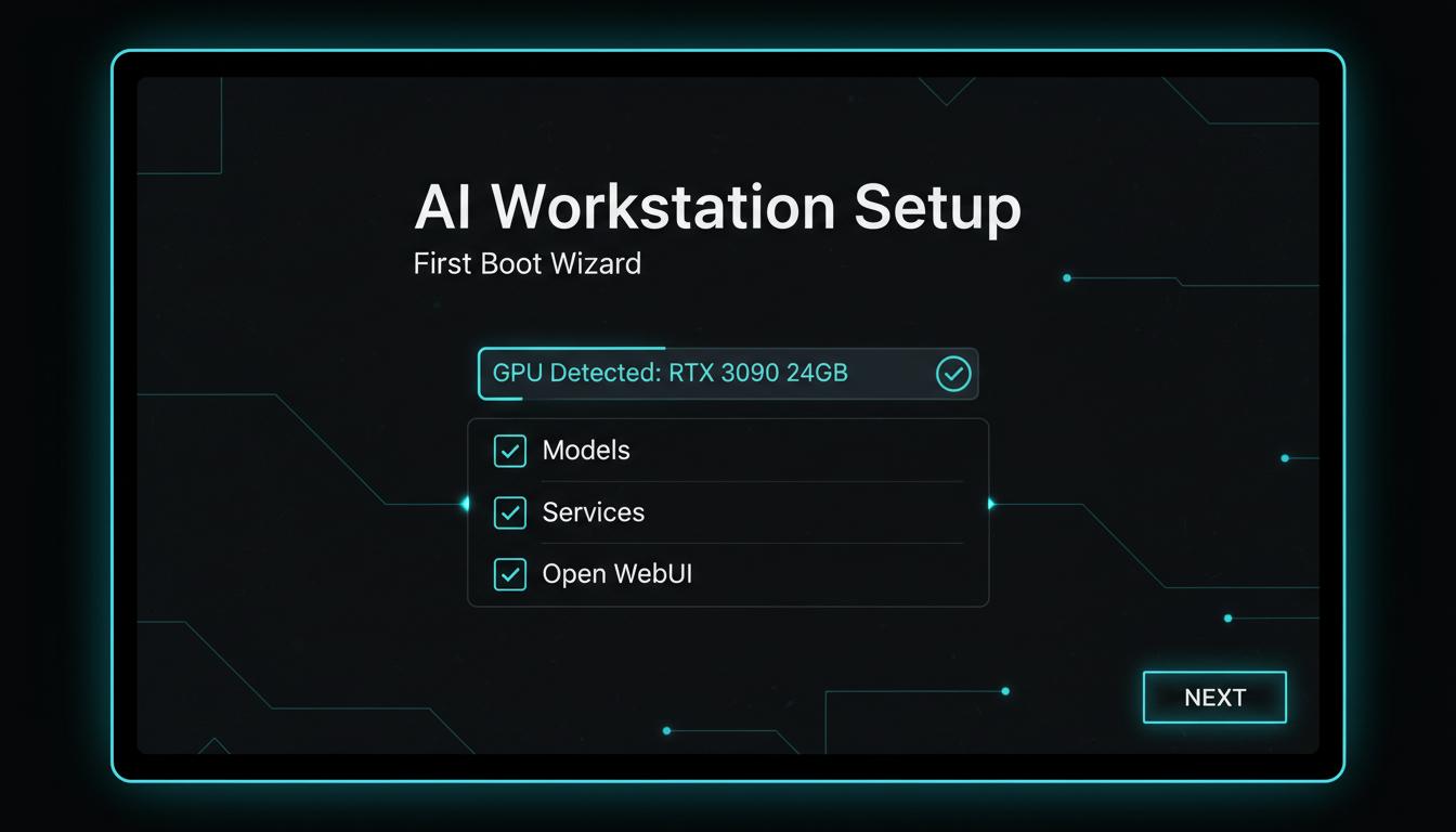 Micro Vault first boot setup screen